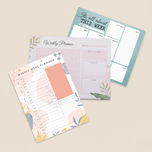 Weekly Productivity & Meal Planner – Set of 3