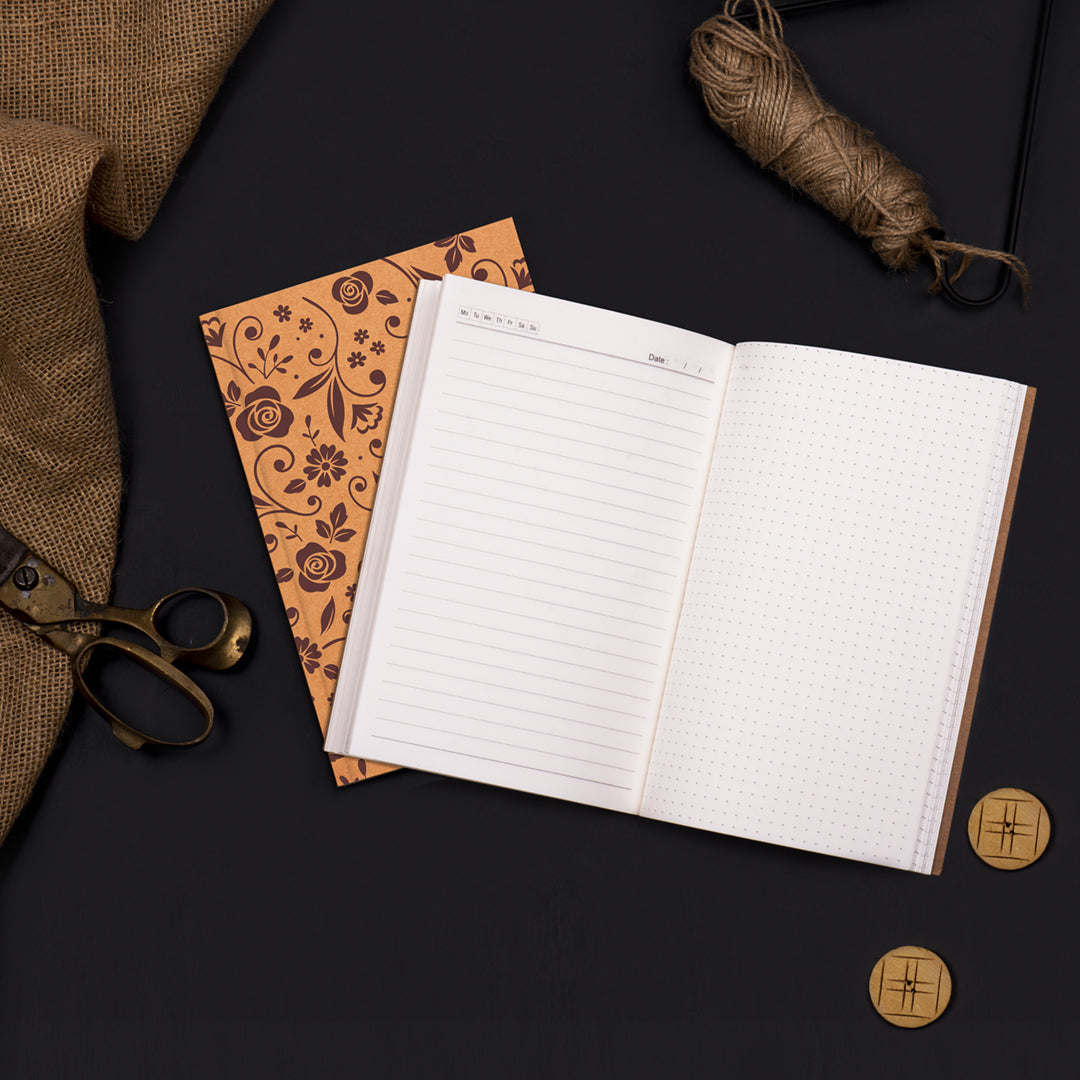 Floral 4 in 1 Kraft Notebook