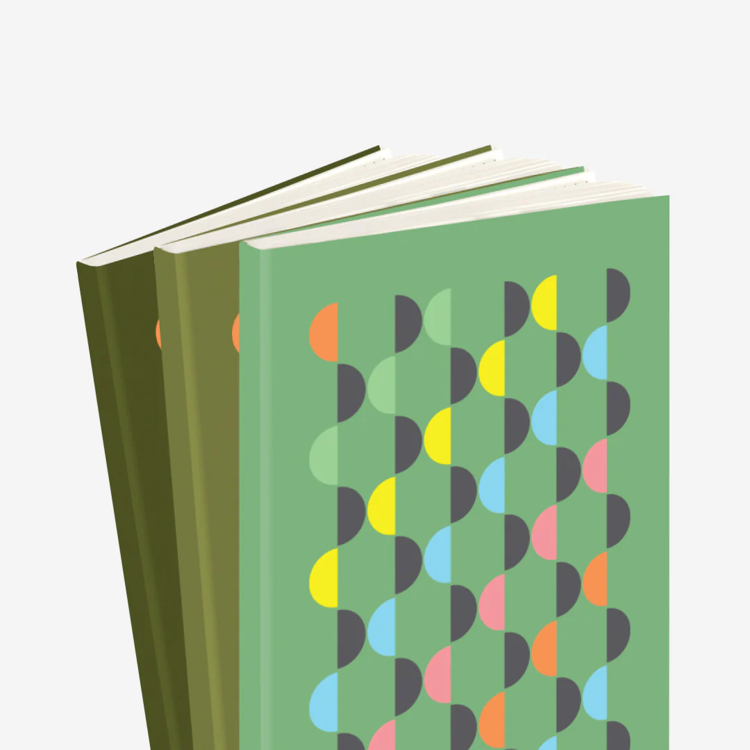 Rainbow Series 4-in-1 Notebook – Shades of Green (Set of 3)