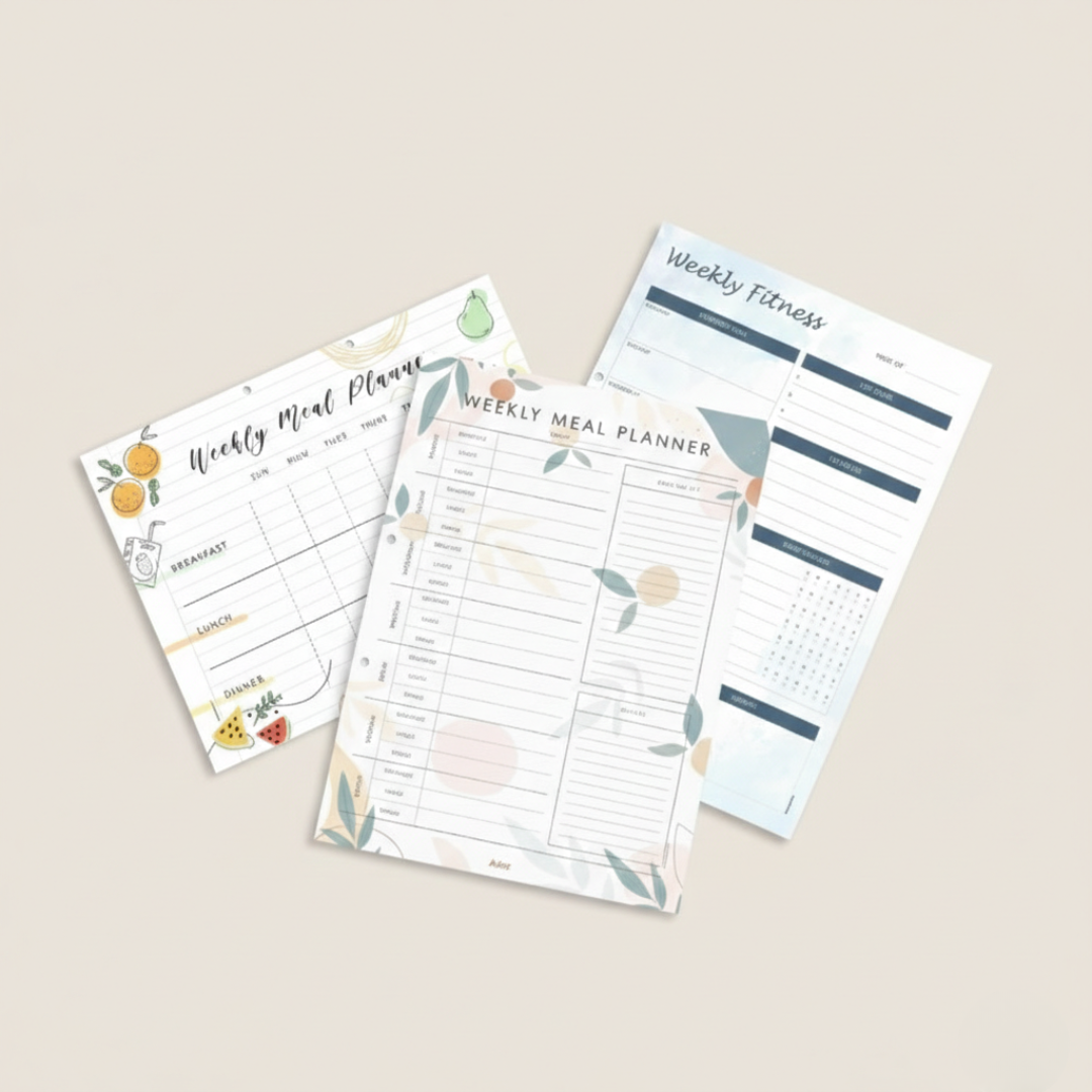 Weekly Wellness & Fitness Planner – Set of 3