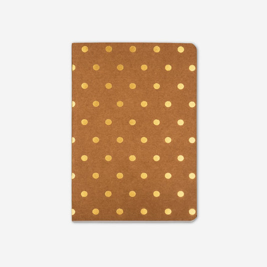 Golden Polka Brown Kraft Notebook