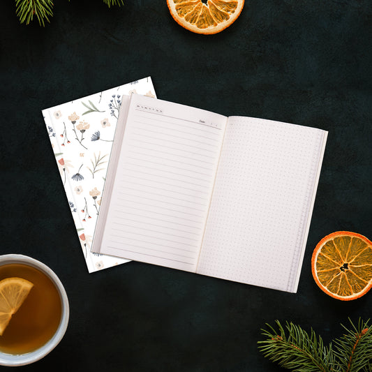 White Floral Notebook