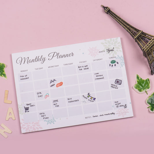 White Monthly Planner